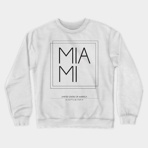 Miami city Minimal Typography Crewneck Sweatshirt by StudioGrafiikka